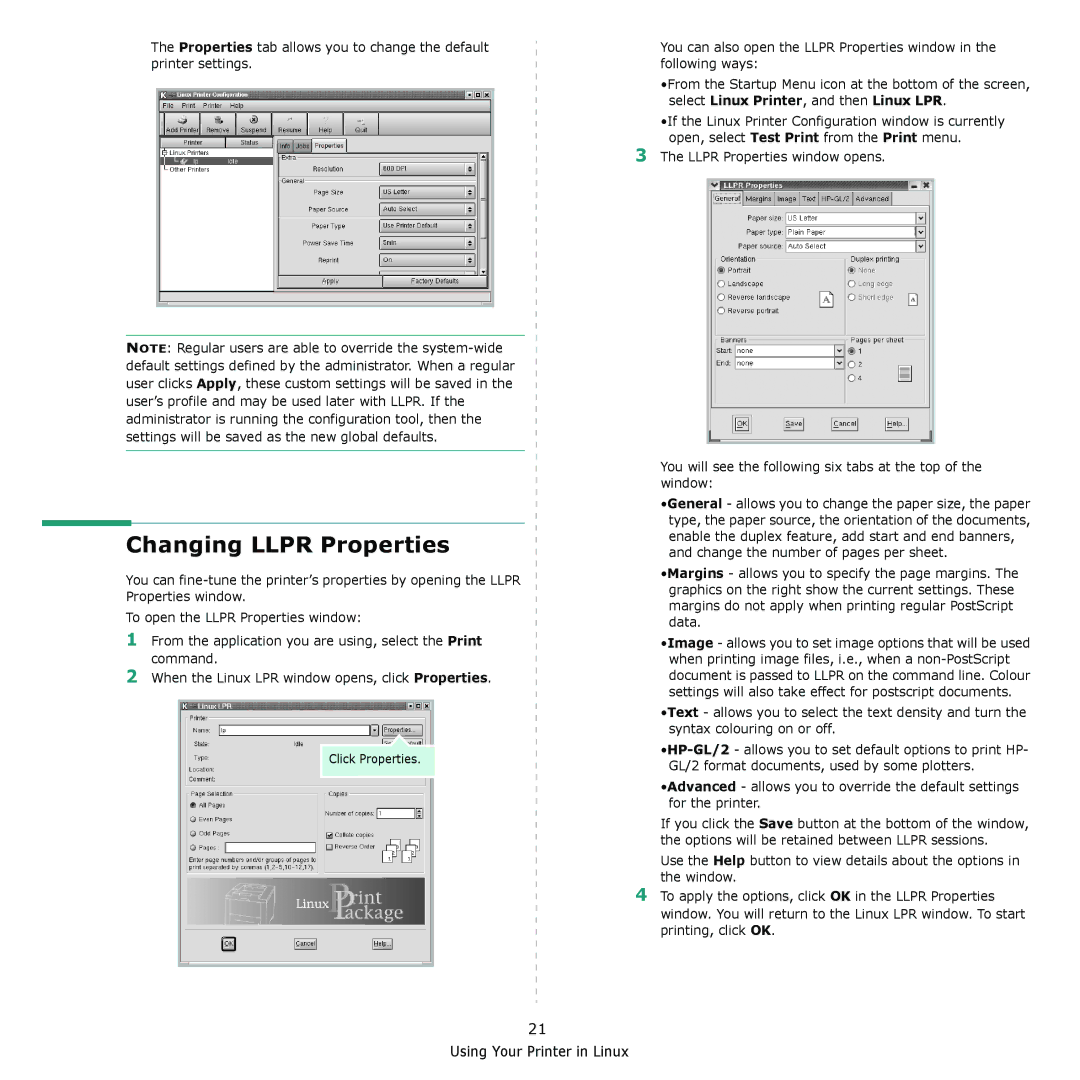 Xerox 6110 manual Changing Llpr Properties 