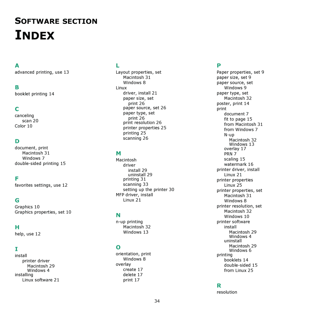 Xerox 6110MFP manual Index 