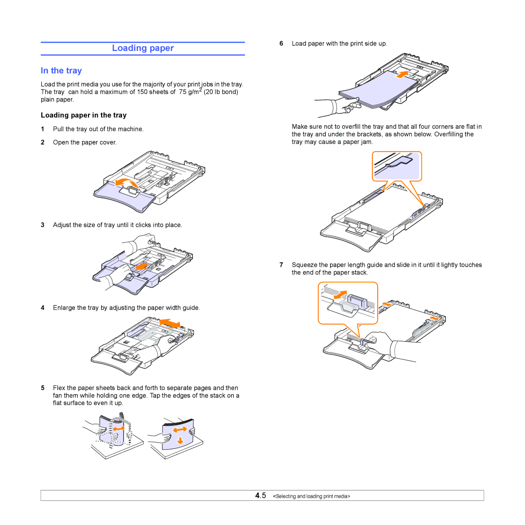 Xerox 6110MFP manual Tray, Loading paper in the tray 