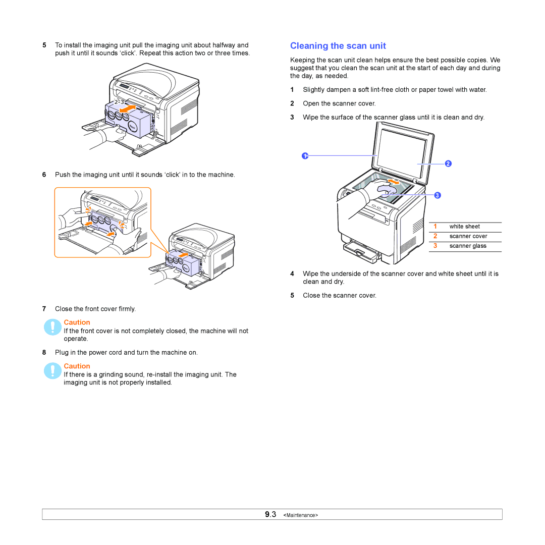 Xerox 6110MFP manual Cleaning the scan unit 