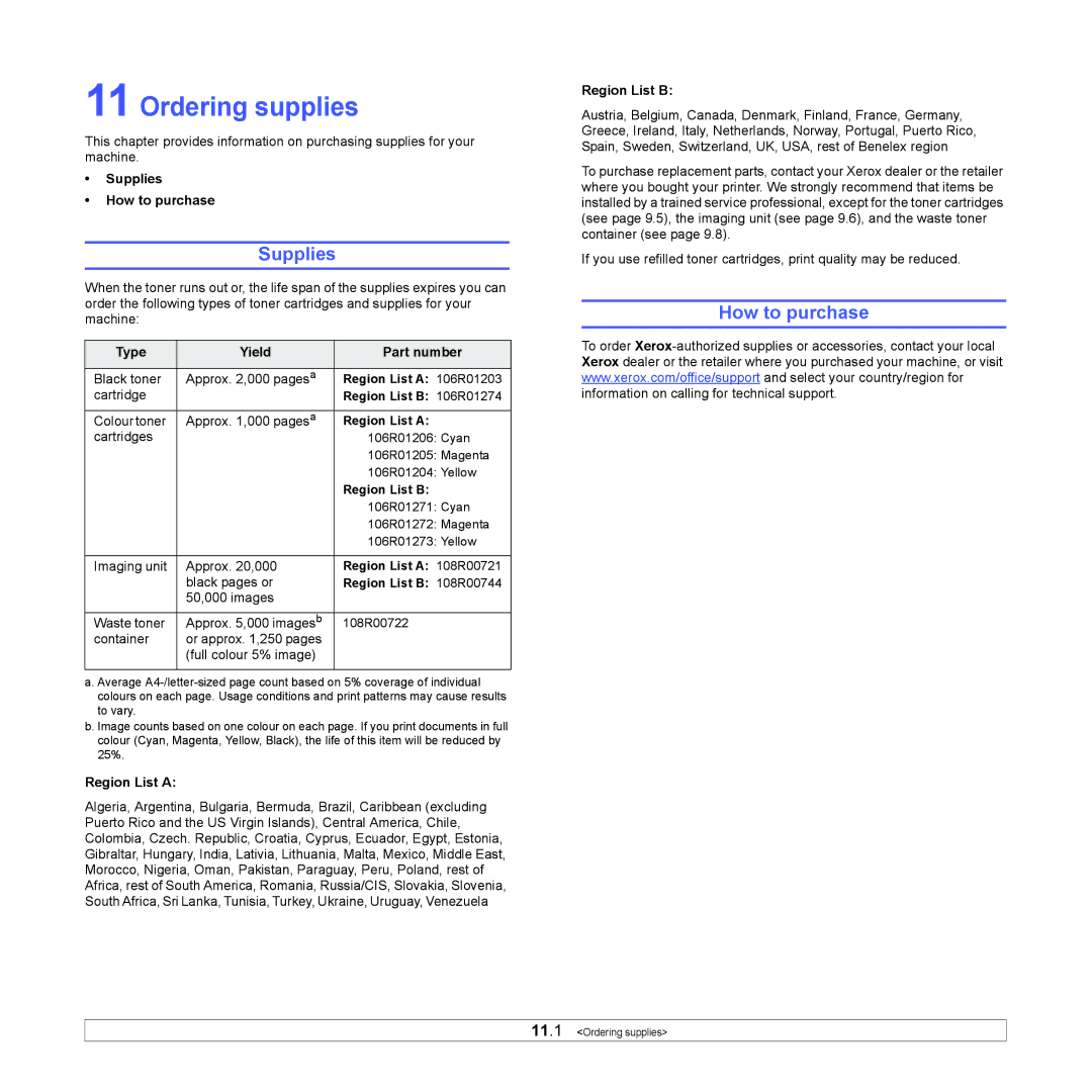 Xerox 6110MFP manual Ordering supplies, Supplies, How to purchase 