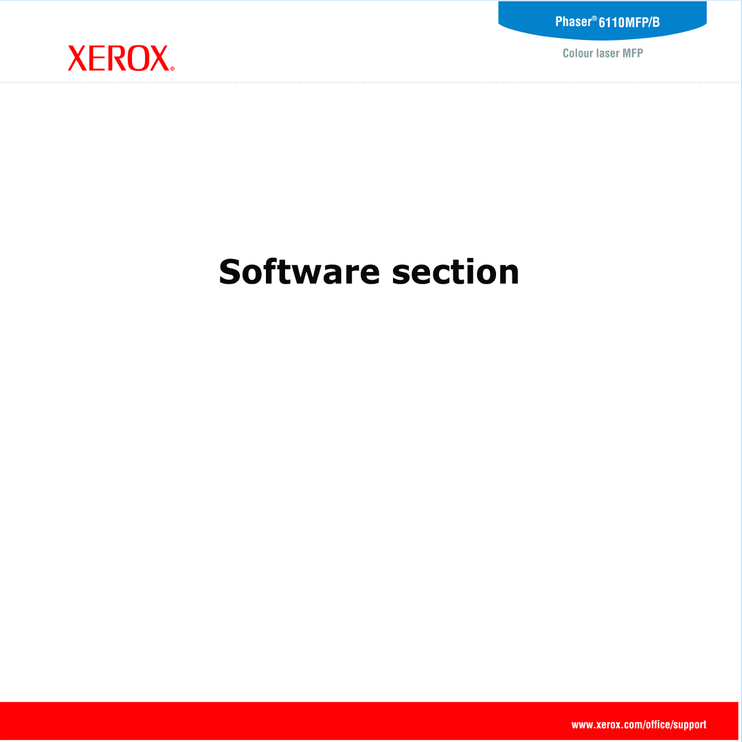 Xerox 6110MFP manual Software section 