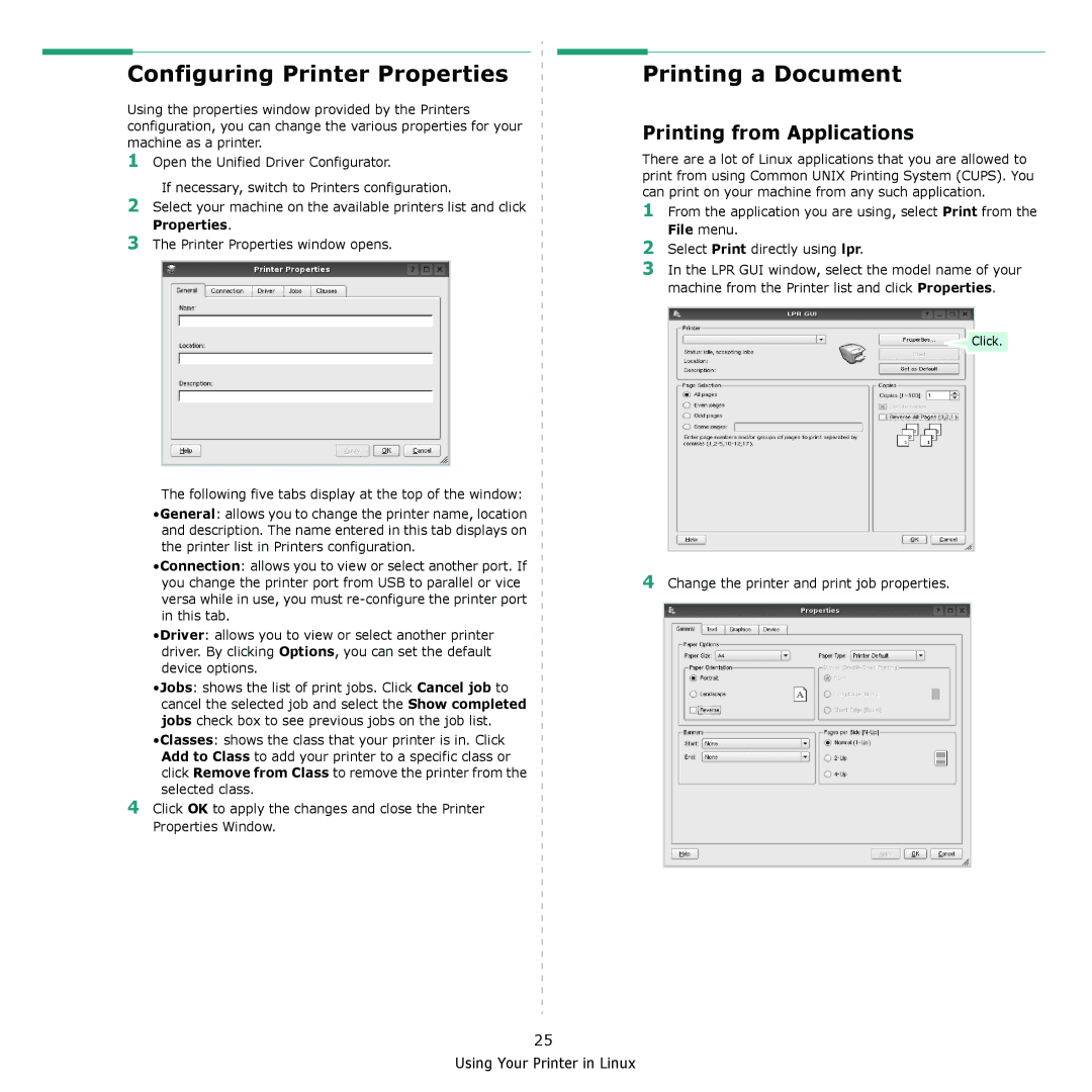 Xerox 6110MFP manual Configuring Printer Properties Printing a Document, Printing from Applications 