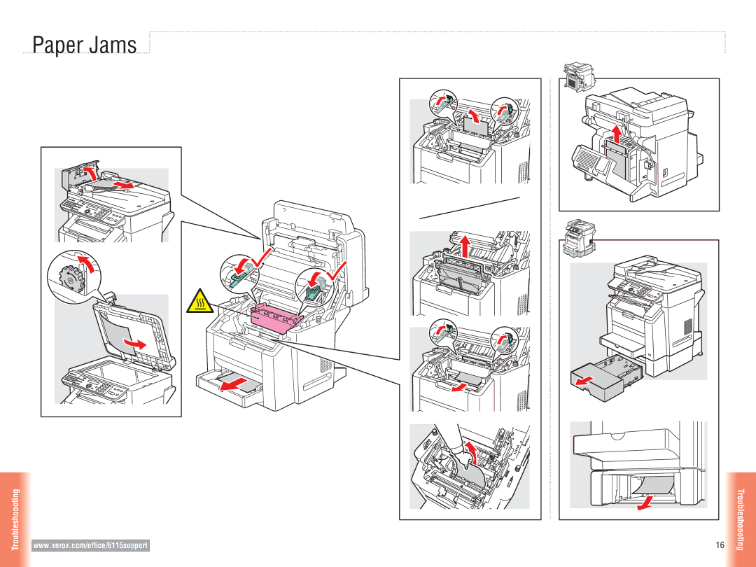 Xerox 6115MFP user manual Paper Jams 