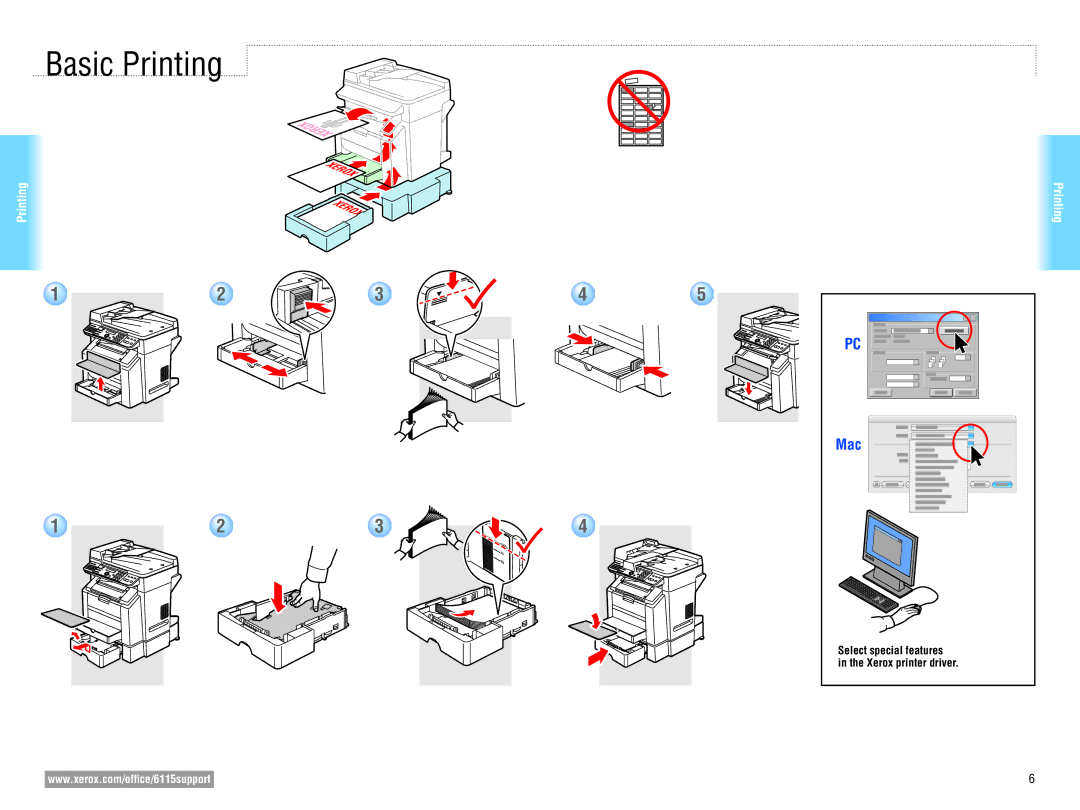 Xerox 6115MFP user manual Basic Printing, Mac 