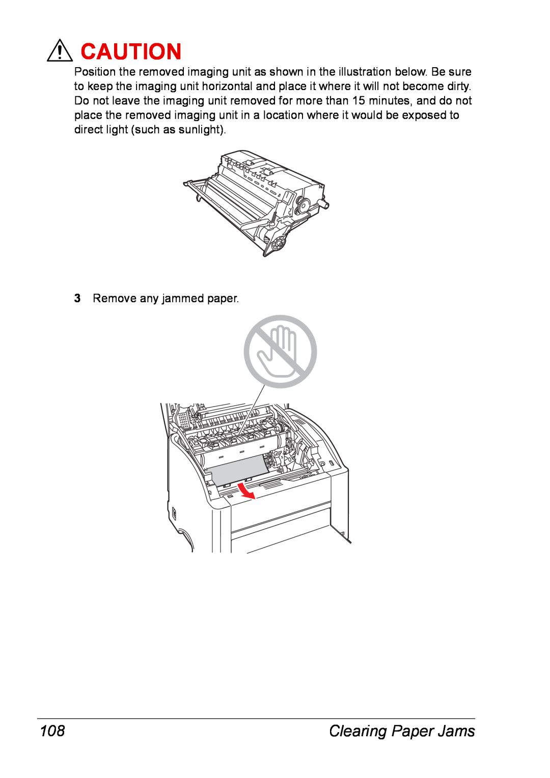 Xerox 6120 manual Clearing Paper Jams, Remove any jammed paper 