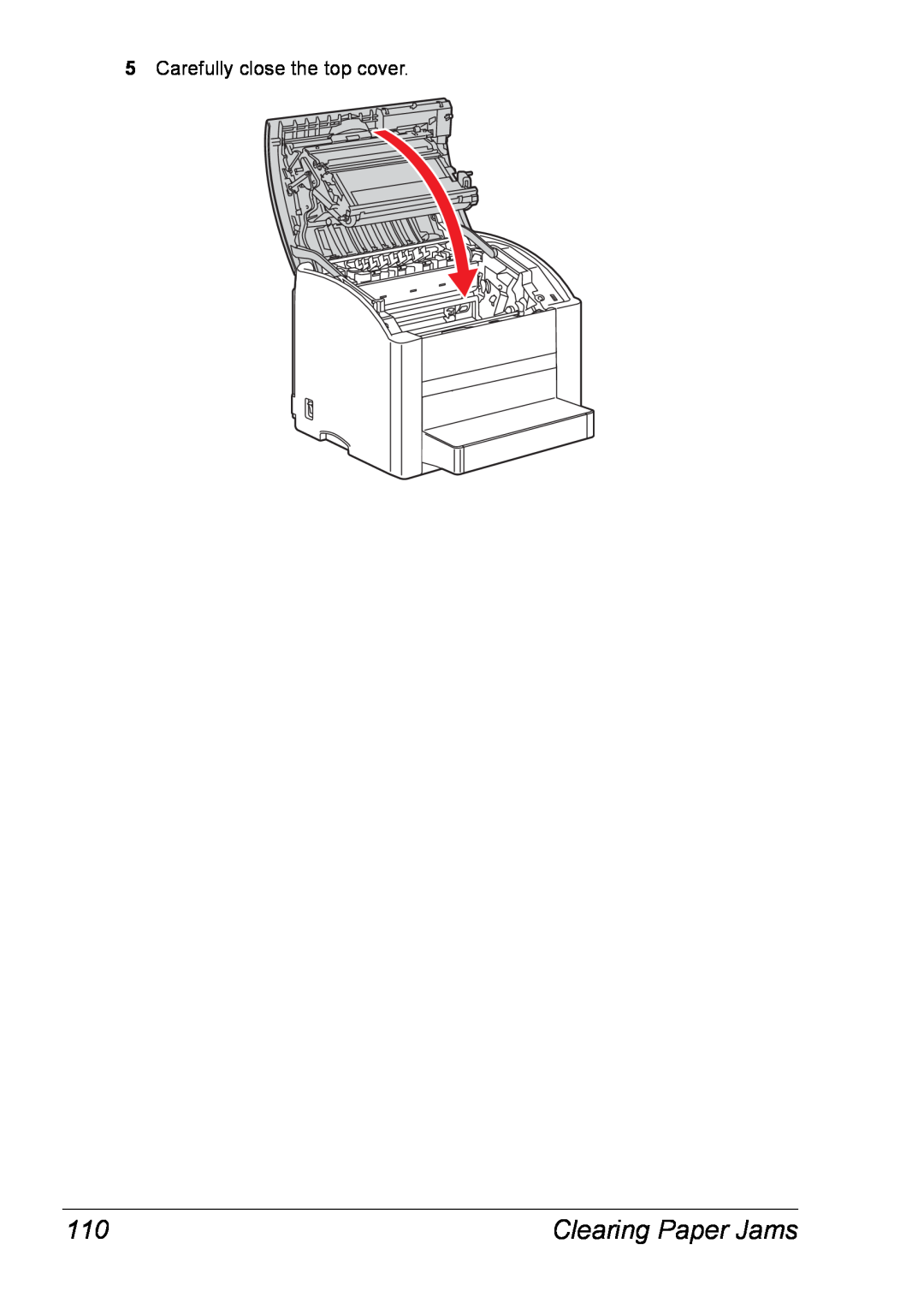 Xerox 6120 manual Clearing Paper Jams, Carefully close the top cover 