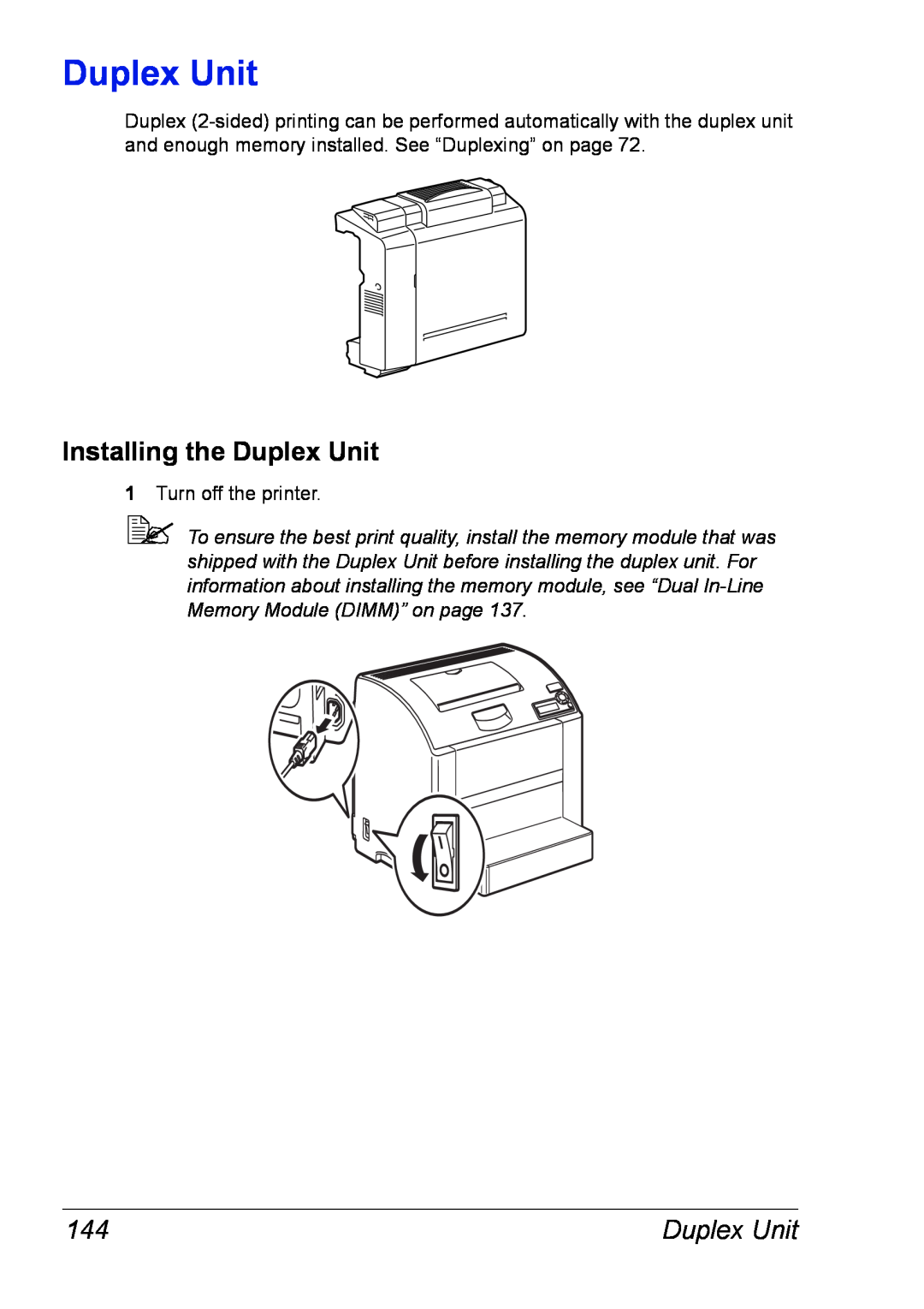 Xerox 6120 manual Installing the Duplex Unit 