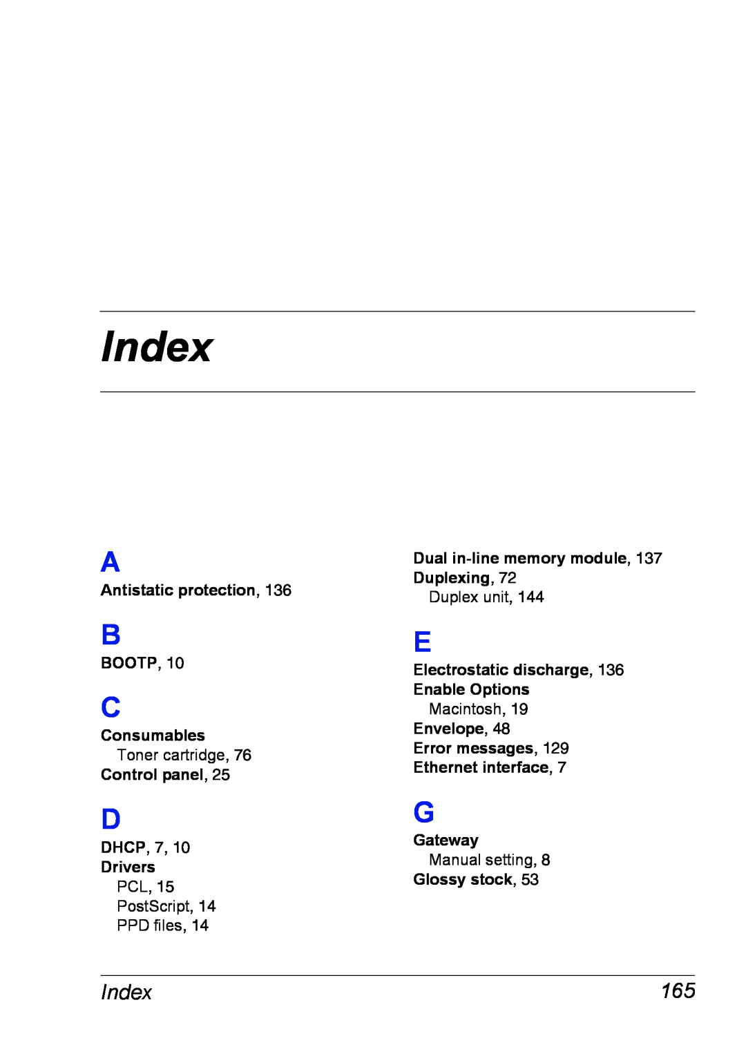Xerox 6120 manual Index, DHCP, 7 