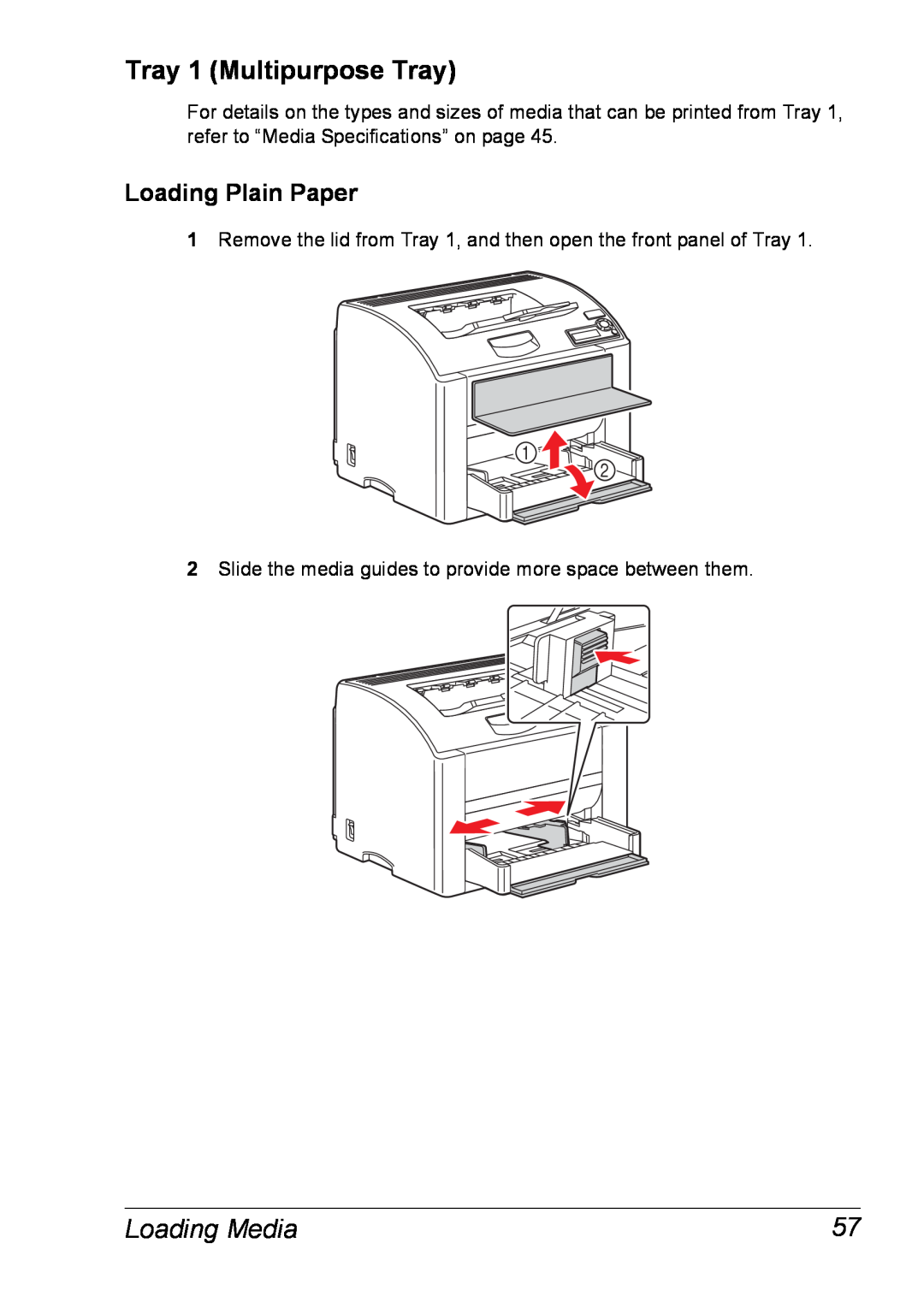 Xerox 6120 manual Tray 1 Multipurpose Tray, Loading Media, Loading Plain Paper 