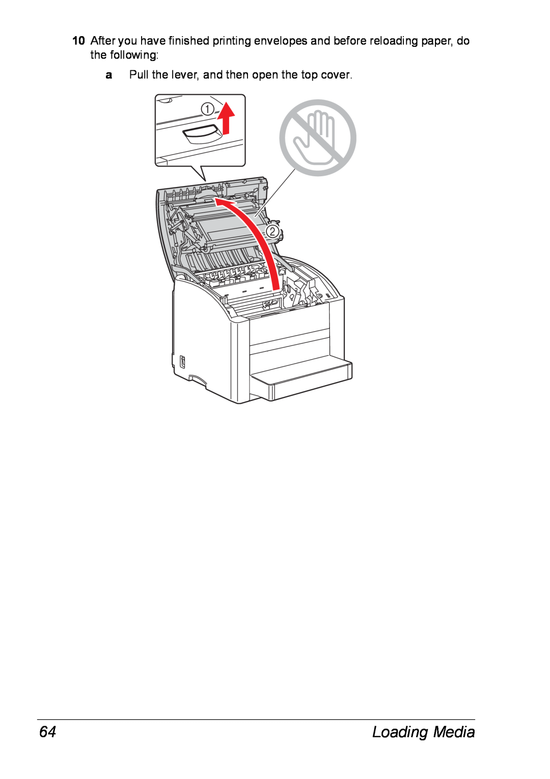 Xerox 6120 manual Loading Media, a Pull the lever, and then open the top cover 
