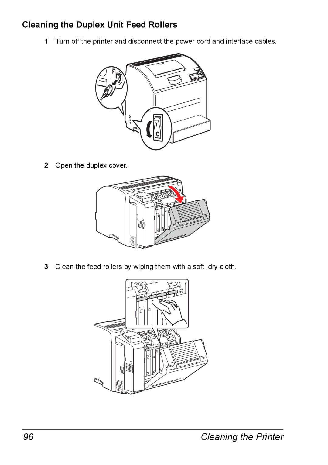 Xerox 6120 manual Cleaning the Duplex Unit Feed Rollers 