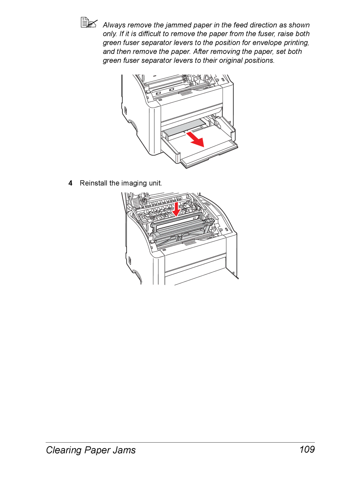 Xerox 6120 manual Clearing Paper Jams 109 