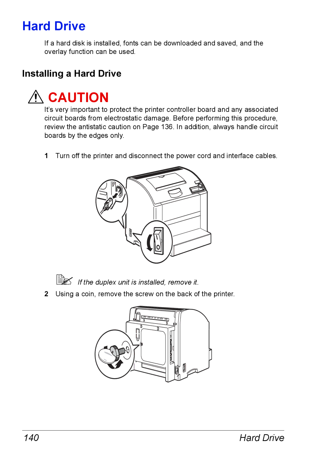 Xerox 6120 manual Installing a Hard Drive 