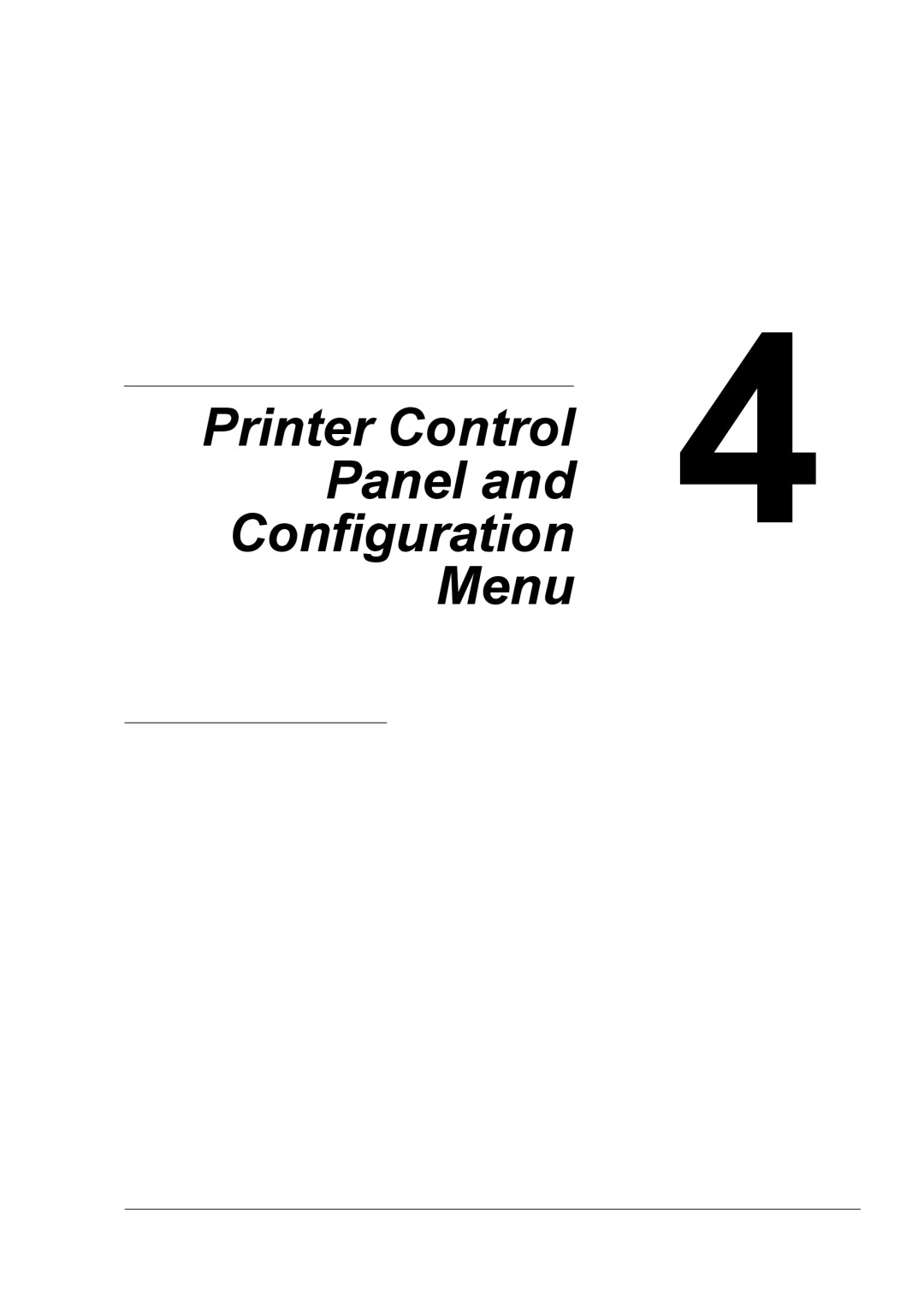 Xerox 6120 manual Printer Control Panel Configuration Menu 