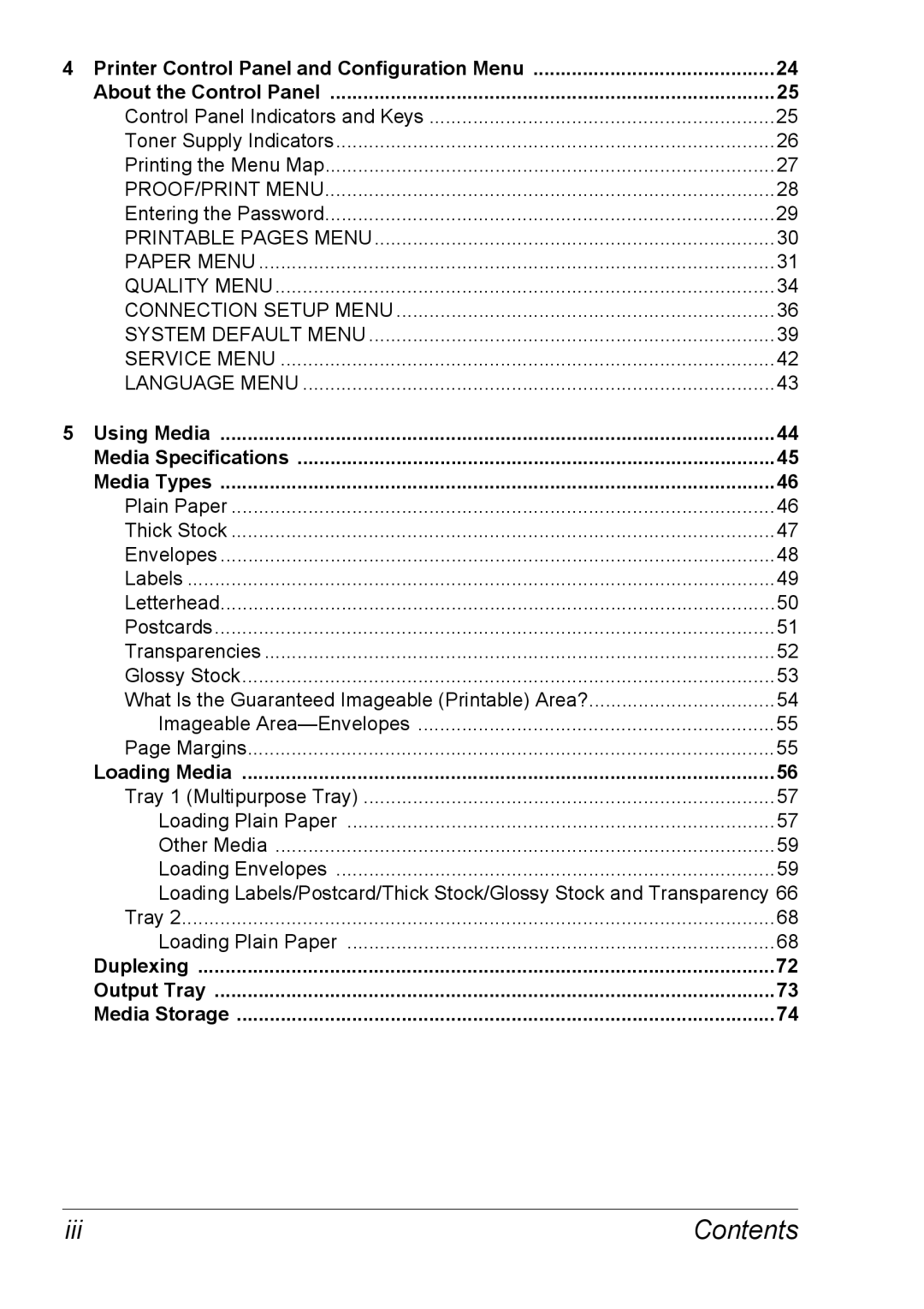 Xerox 6120 manual Iii Contents 