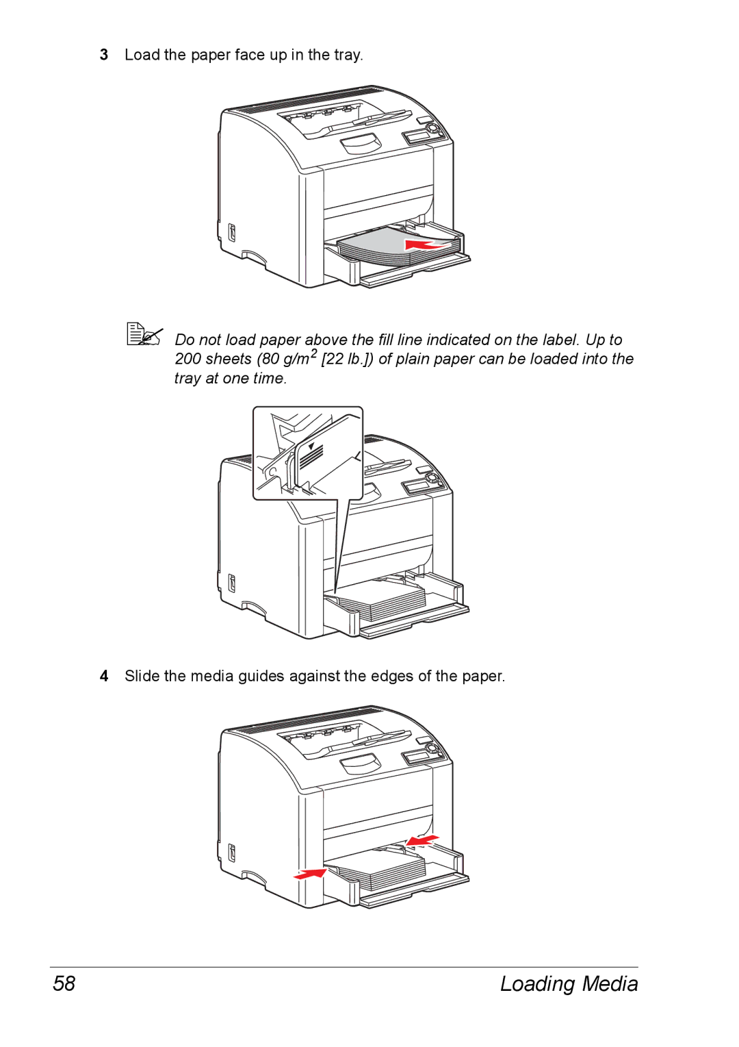 Xerox 6120 manual Load the paper face up in the tray 