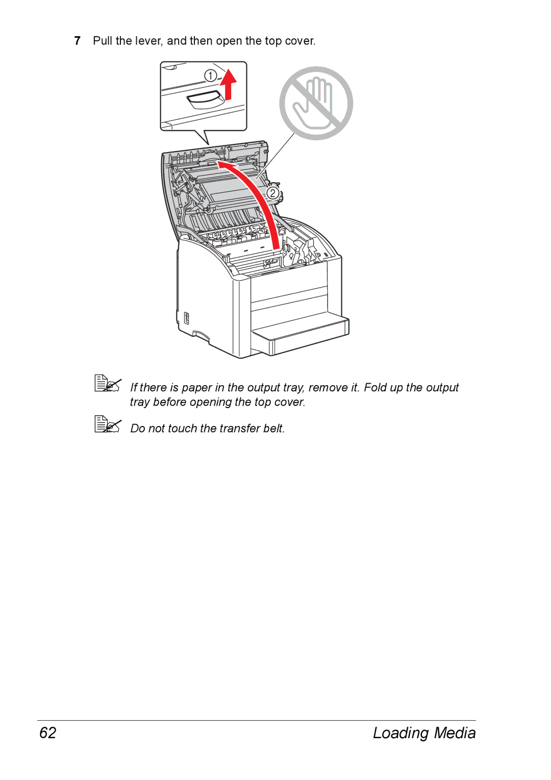 Xerox 6120 manual Pull the lever, and then open the top cover 