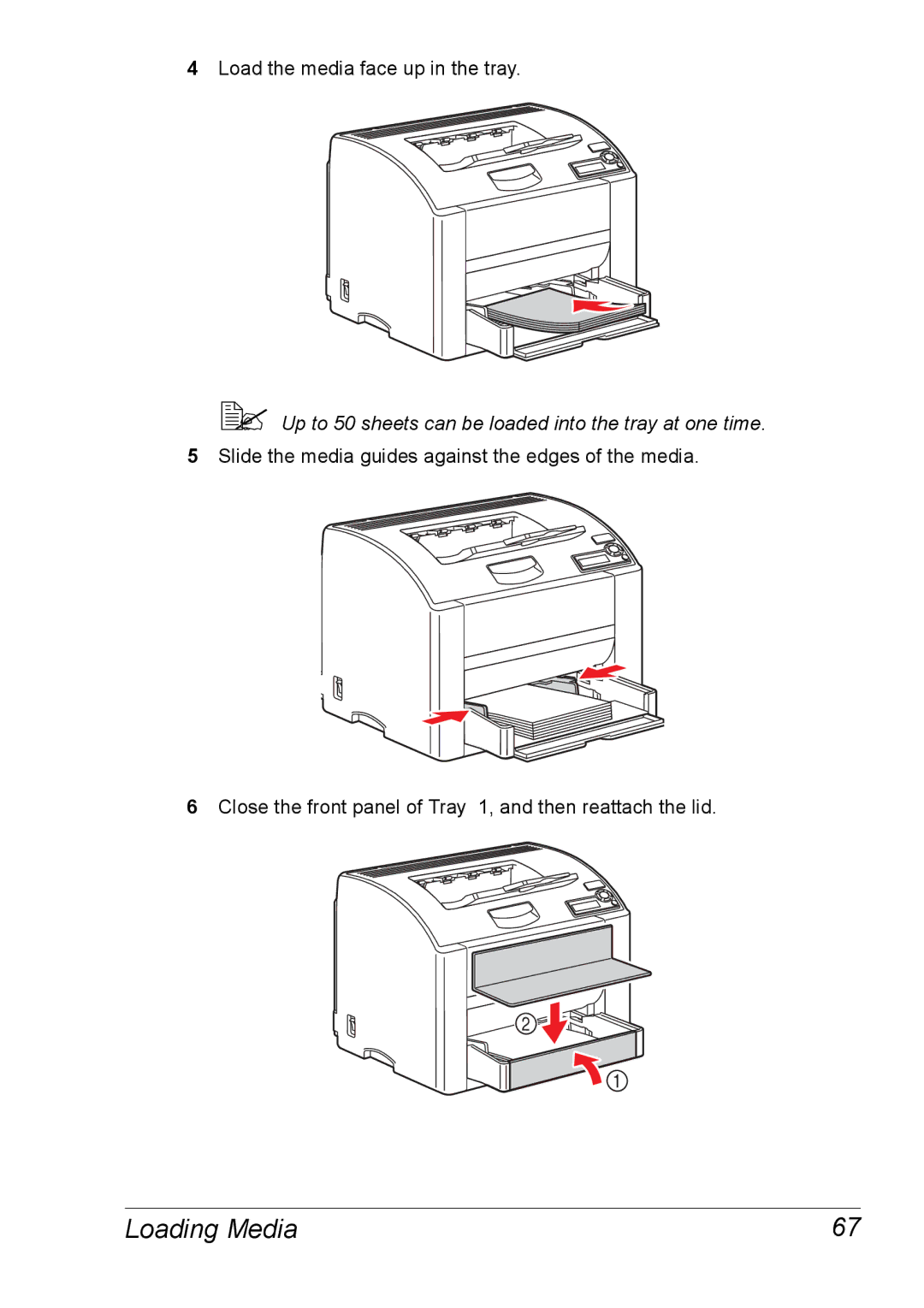 Xerox 6120 manual  Up to 50 sheets can be loaded into the tray at one time 