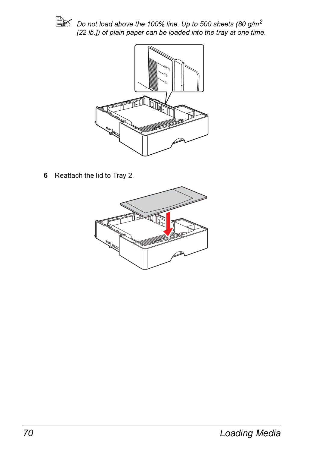 Xerox 6120 manual Reattach the lid to Tray 