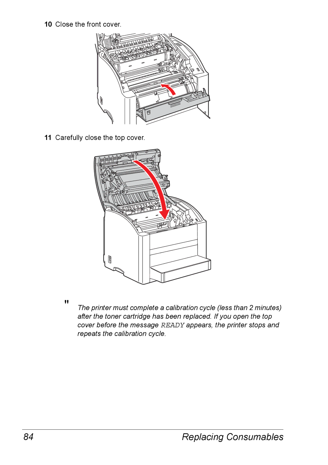 Xerox 6120 manual Close the front cover Carefully close the top cover 