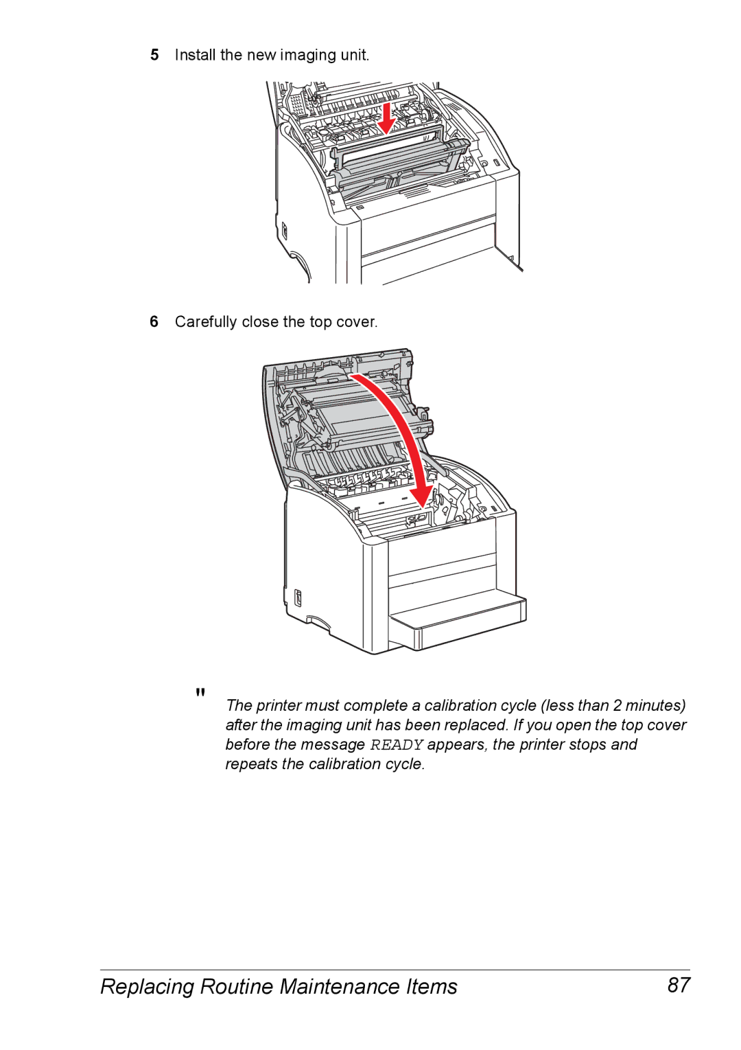 Xerox 6120 manual Install the new imaging unit Carefully close the top cover 