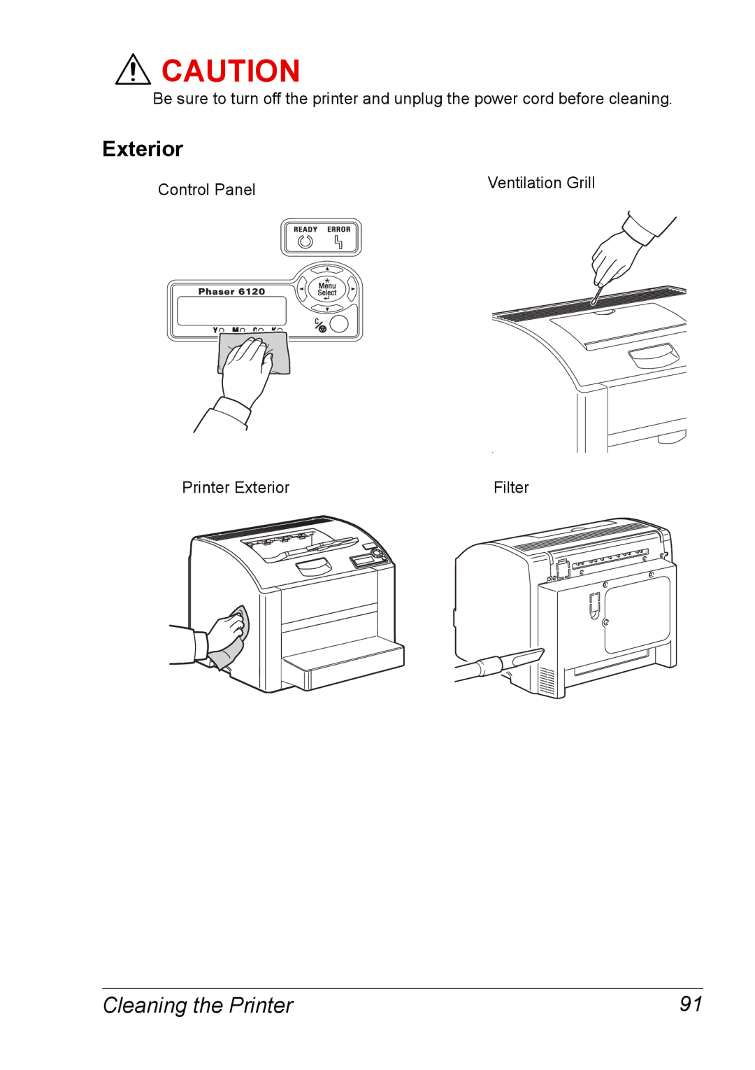 Xerox 6120 manual Exterior 