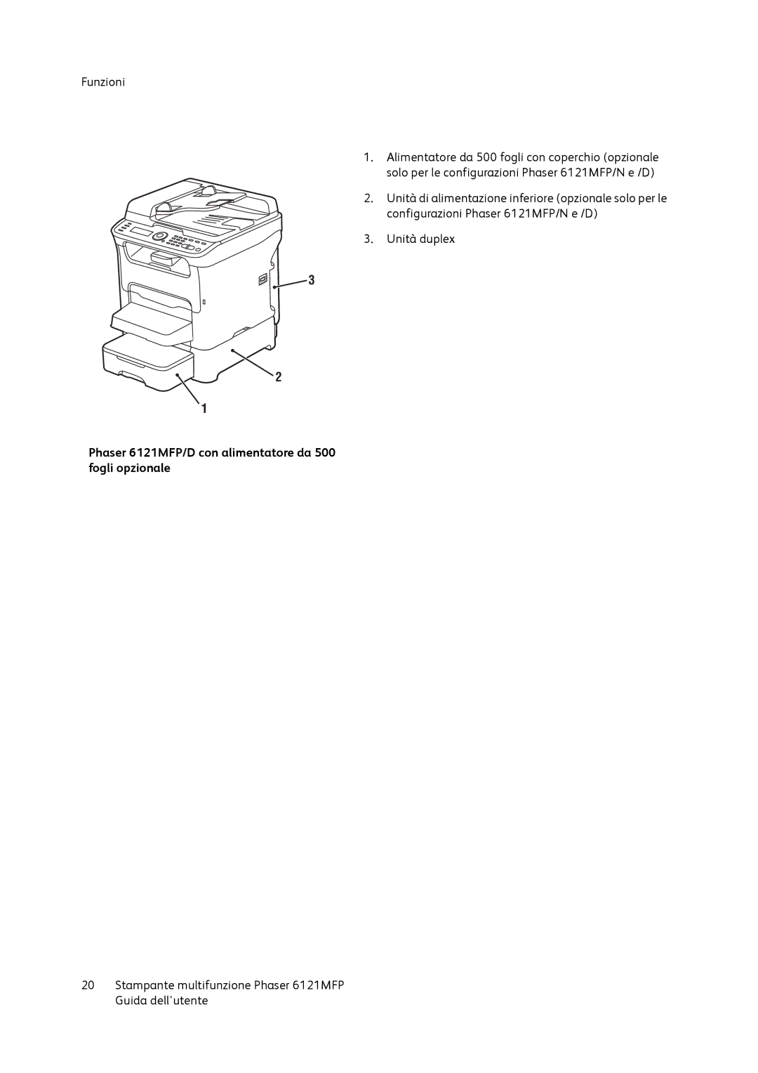 Xerox manual Phaser 6121MFP/D con alimentatore da 500 fogli opzionale 