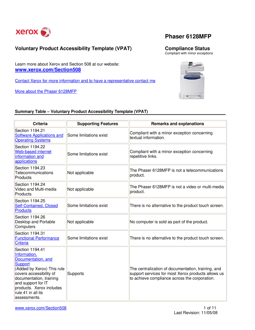 Xerox manual Phaser 6128MFP 