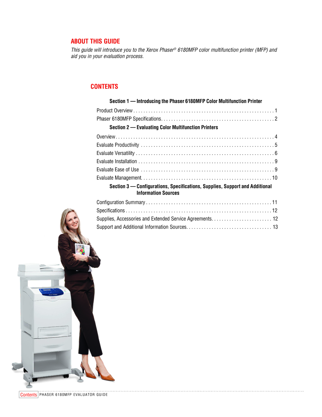 Xerox 6180MFP manual Contents 