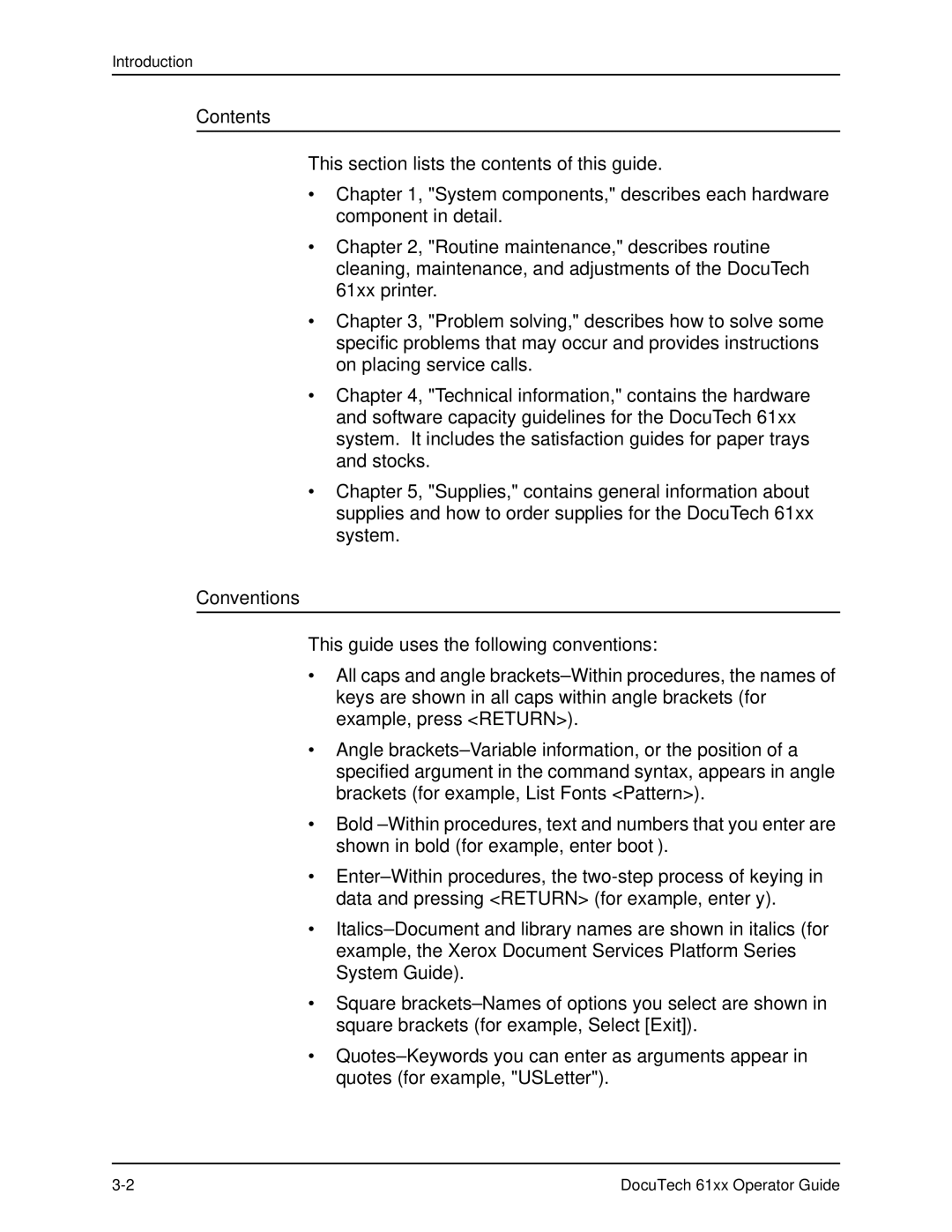 Xerox 61xx manual Contents, Conventions 