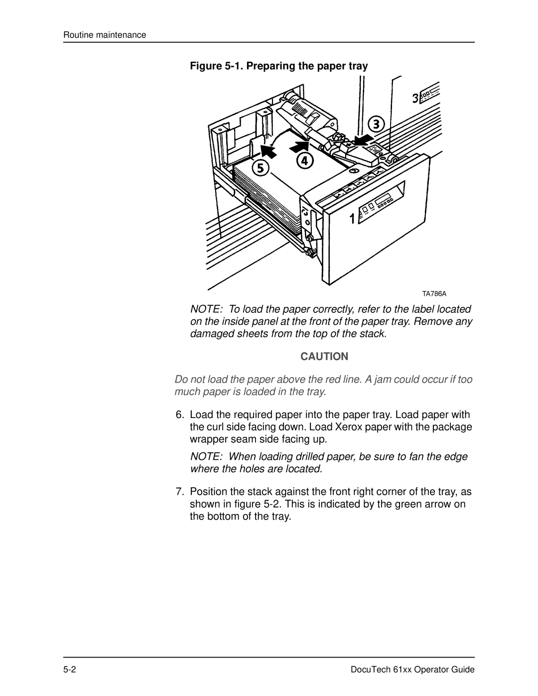 Xerox 61xx manual Preparing the paper tray 