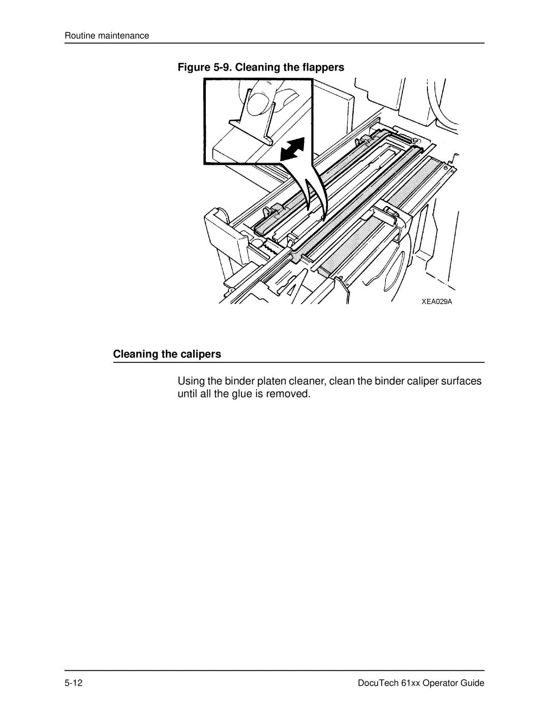 Xerox 61xx manual Cleaning the flappers Cleaning the calipers 