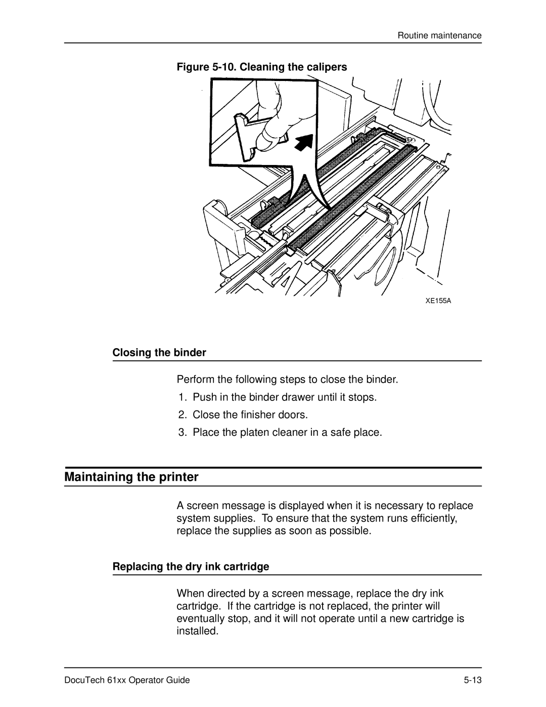 Xerox 61xx manual Maintaining the printer, Replacing the dry ink cartridge 