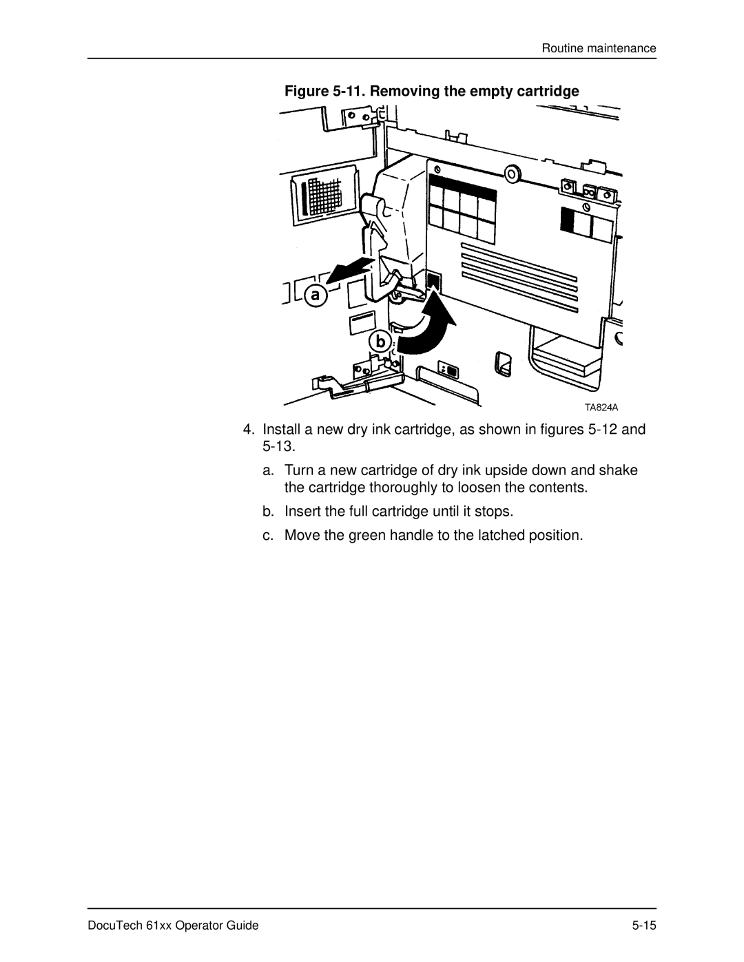 Xerox 61xx manual Removing the empty cartridge 