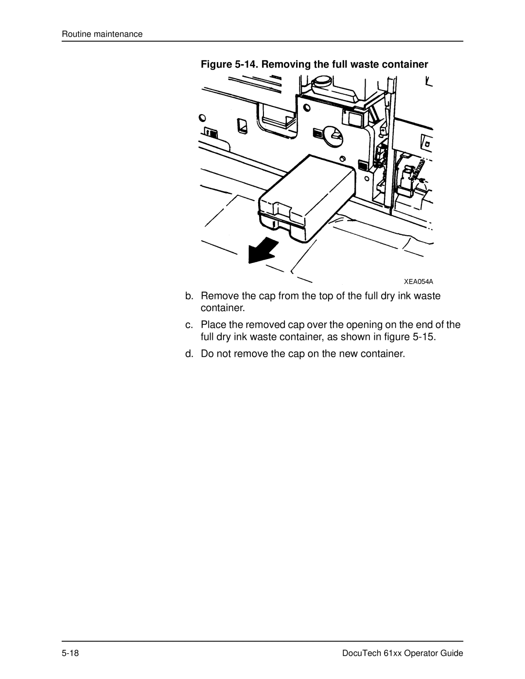 Xerox 61xx manual Removing the full waste container 