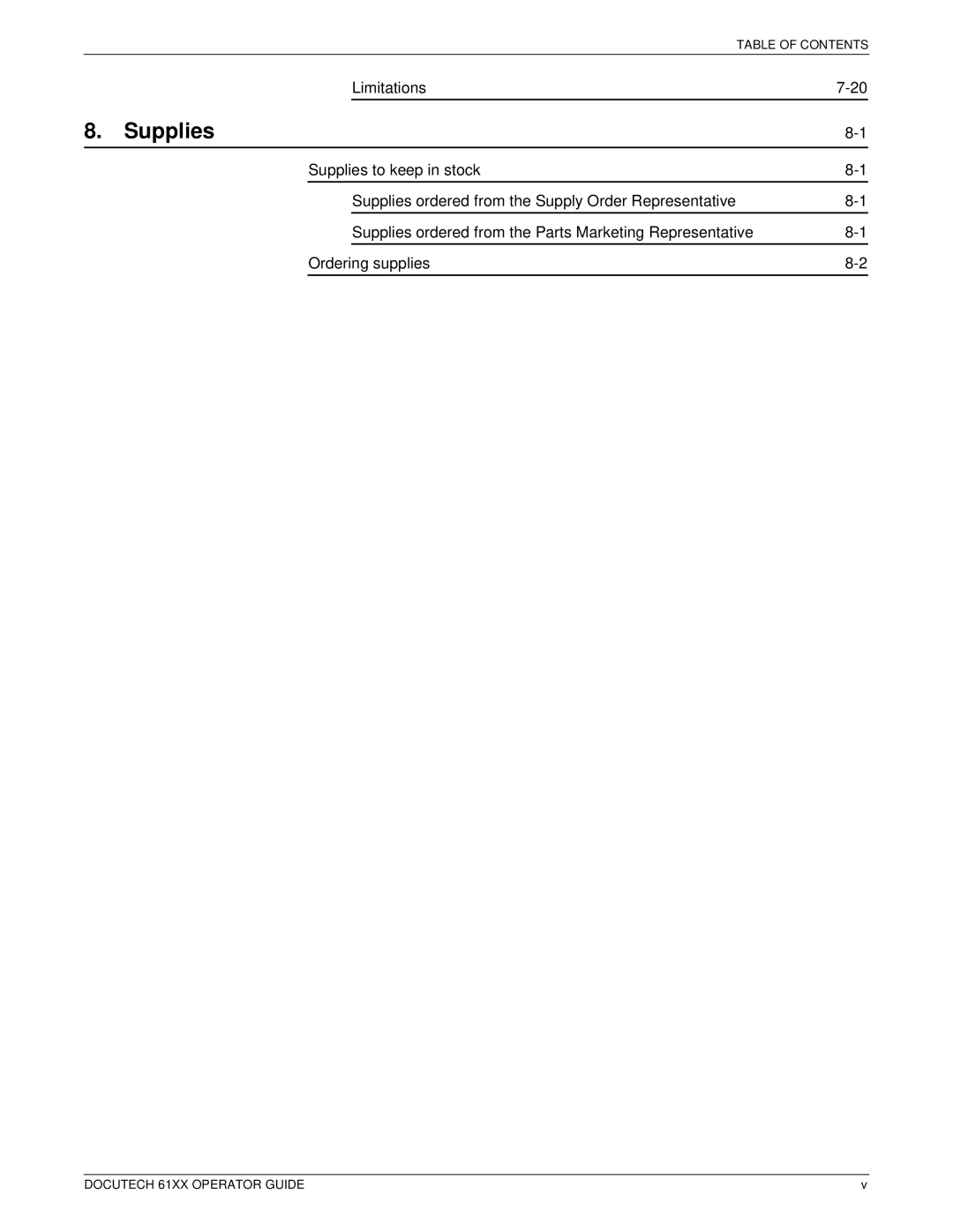 Xerox 61xx manual Supplies 