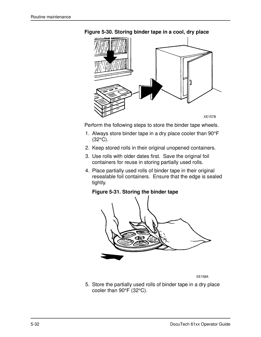 Xerox 61xx manual Storing binder tape in a cool, dry place 