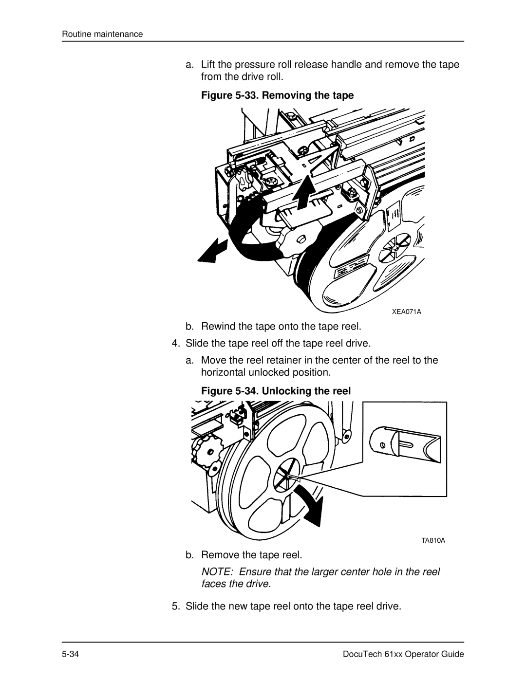 Xerox 61xx manual Removing the tape 