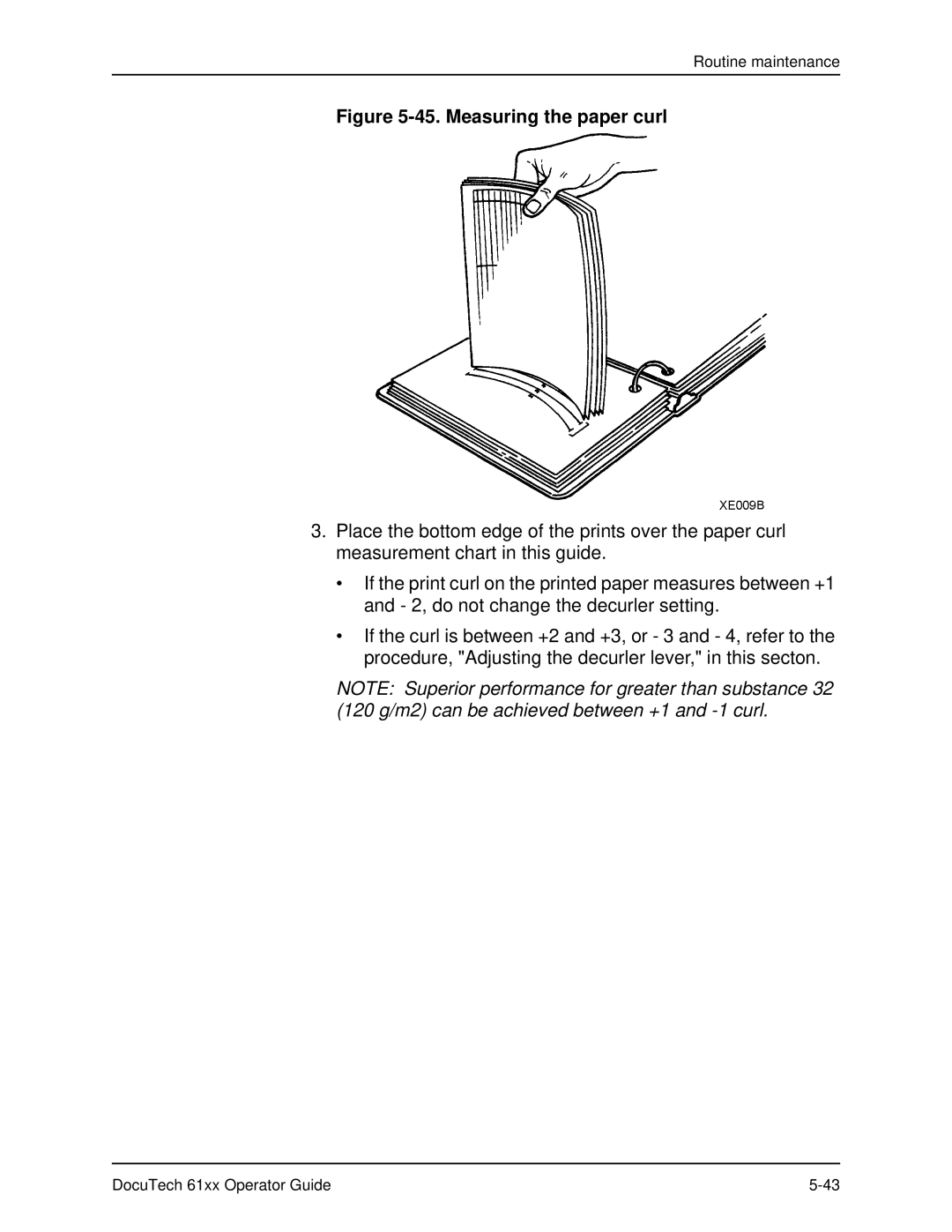 Xerox 61xx manual Measuring the paper curl 