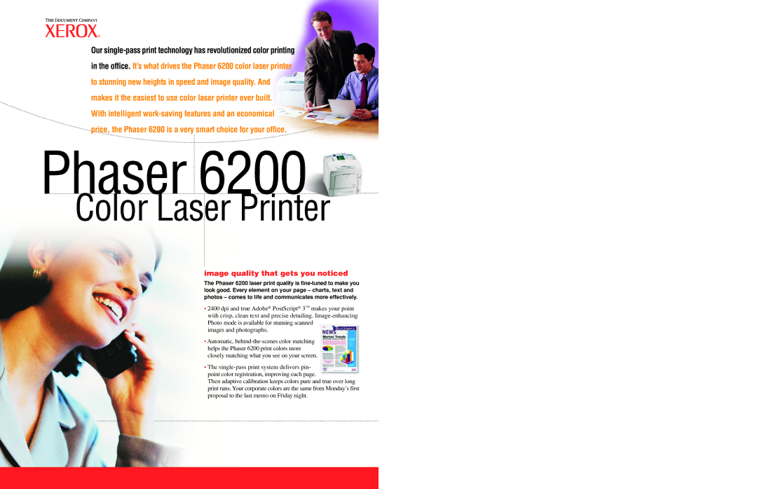 Xerox 6200B, 6200N, 6200DP, 6200FP/A specifications Phaser, Image quality that gets you noticed 