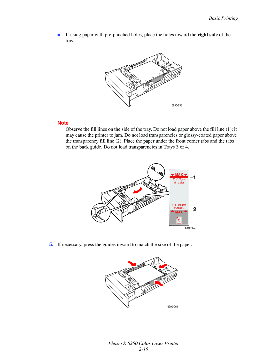 Xerox manual Phaser 6250 Color Laser Printer 2-15, Basic Printing 