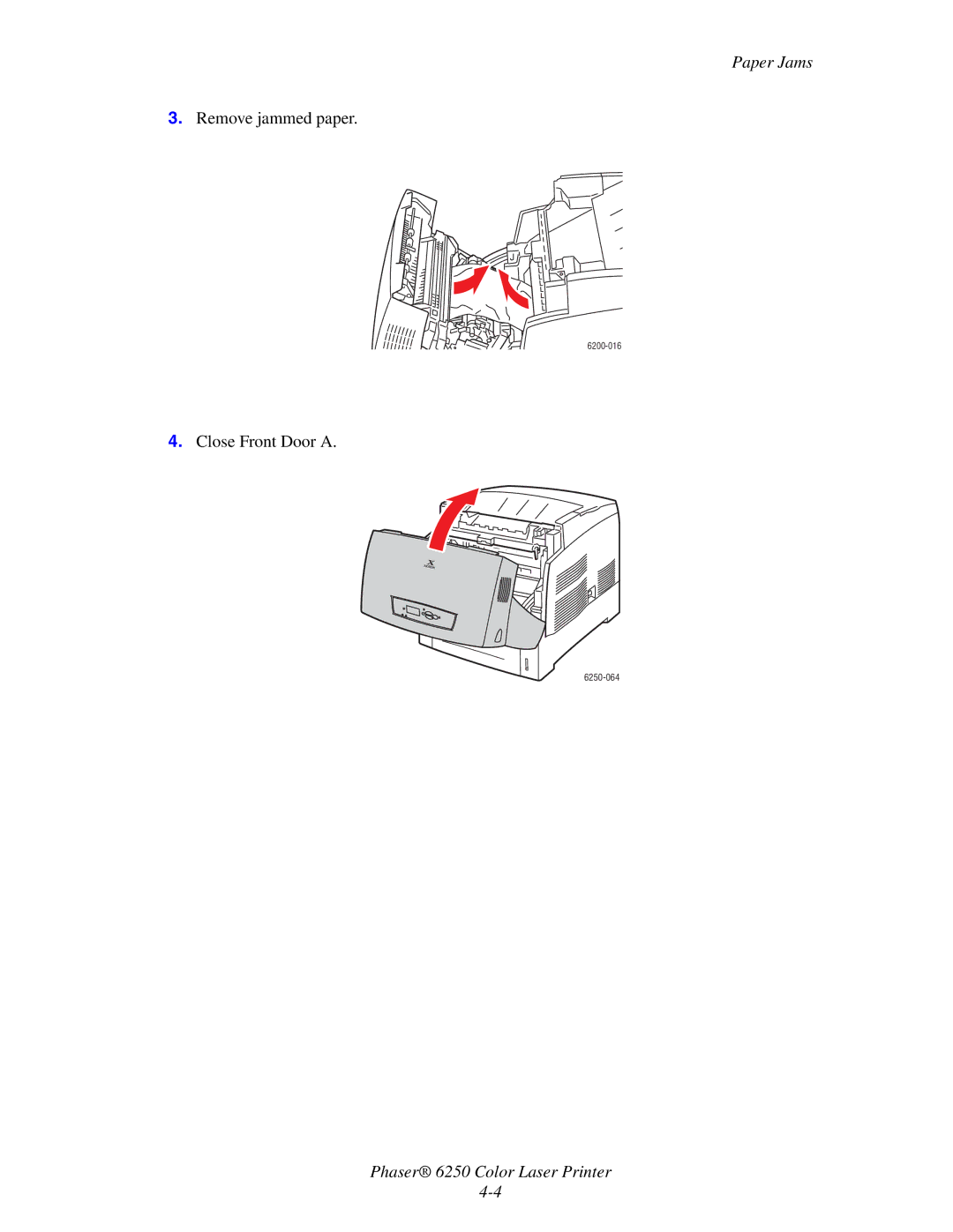 Xerox 6250 manual Paper Jams 