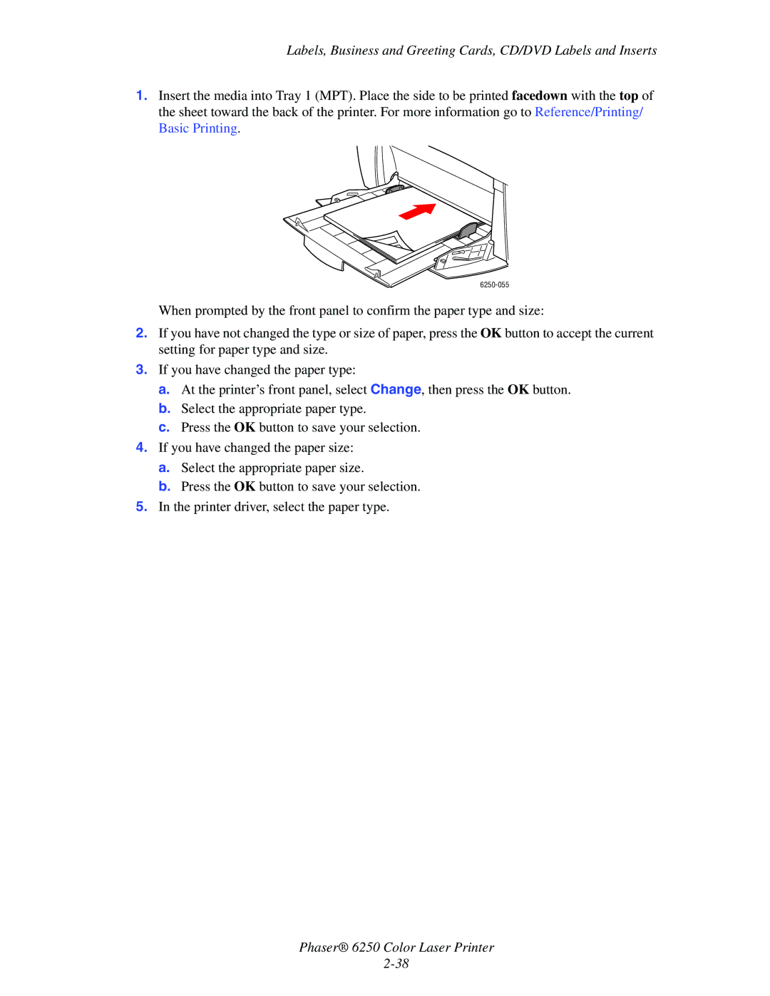 Xerox manual 6250-055 