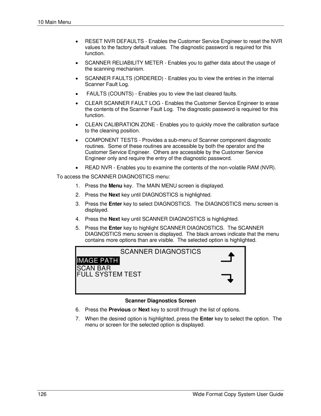 Xerox 6279, 5101 manual Image Path, Scan BAR Full System Test, Scanner Diagnostics Screen 