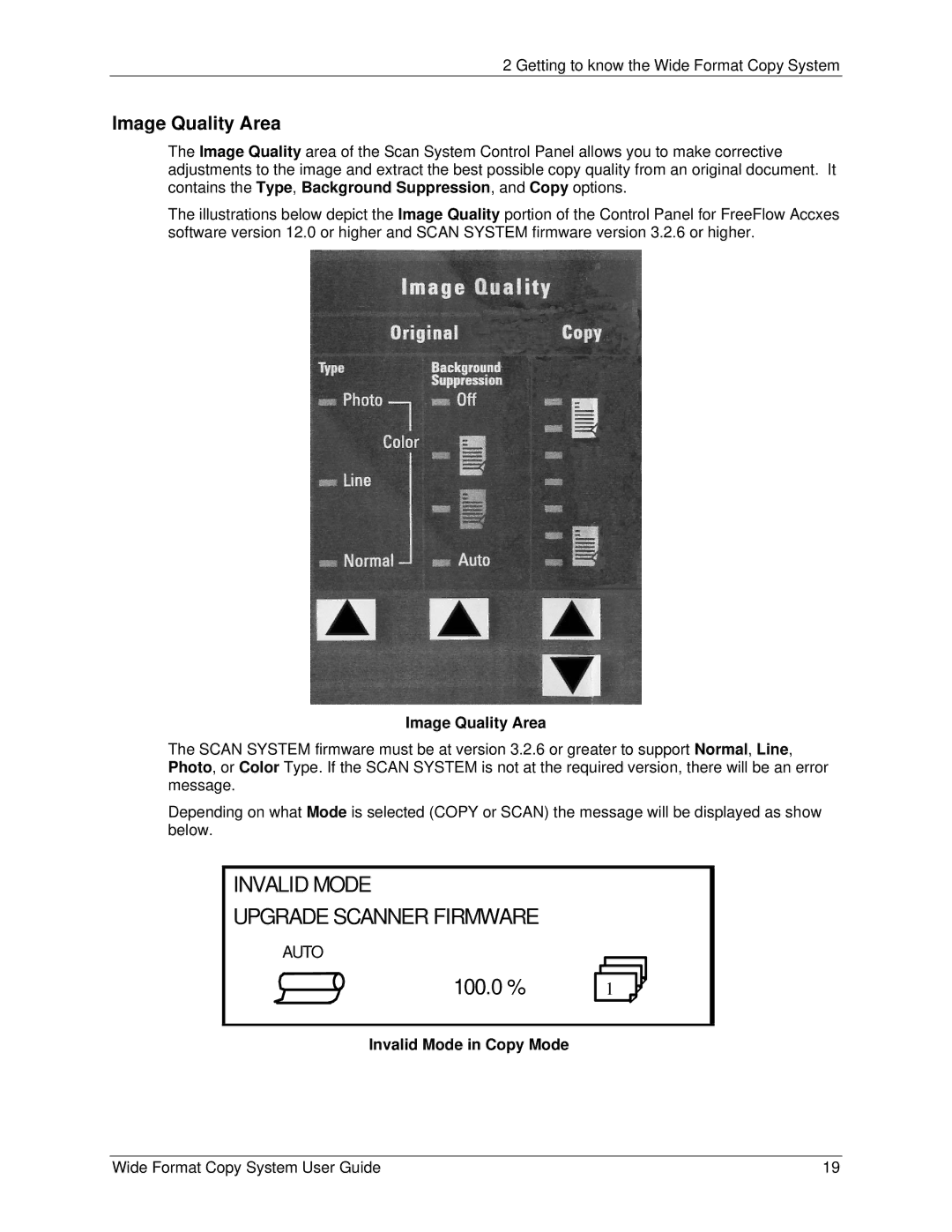 Xerox 5101, 6279 manual Image Quality Area, Invalid Mode in Copy Mode 