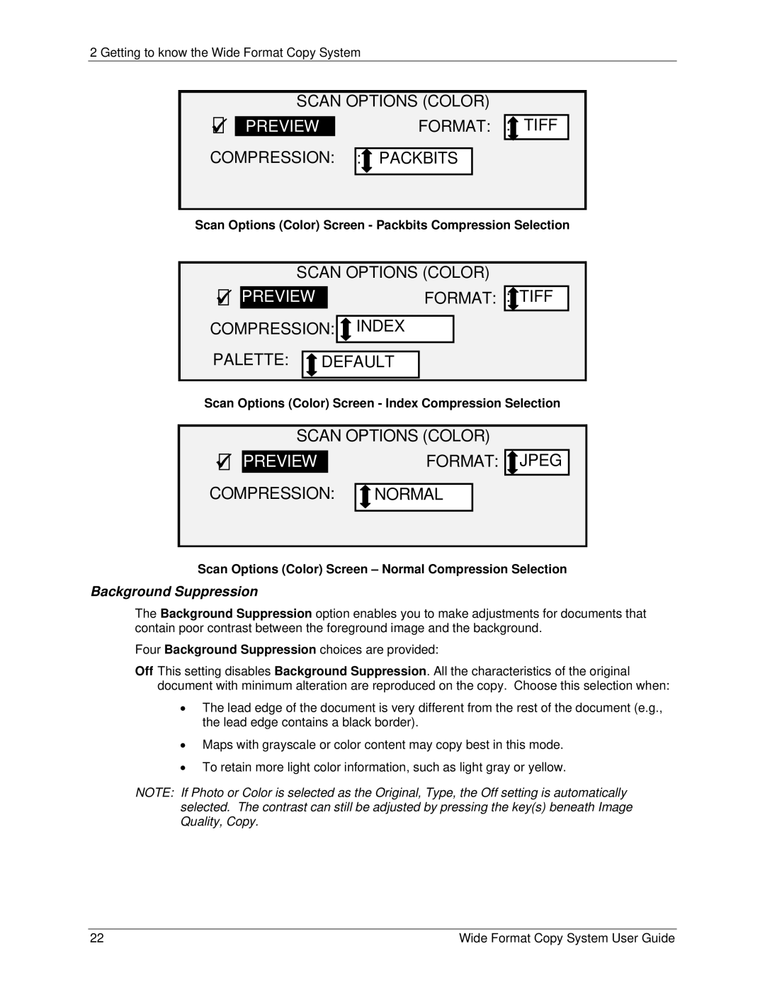 Xerox 6279, 5101 manual Scan Options Color, Format Tiff Compression Packbits, Compression Index, Palette Default 