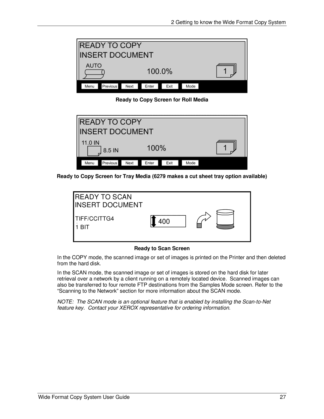 Xerox 5101, 6279 manual Ready to Scan Insert Document, Ready to Scan Screen 