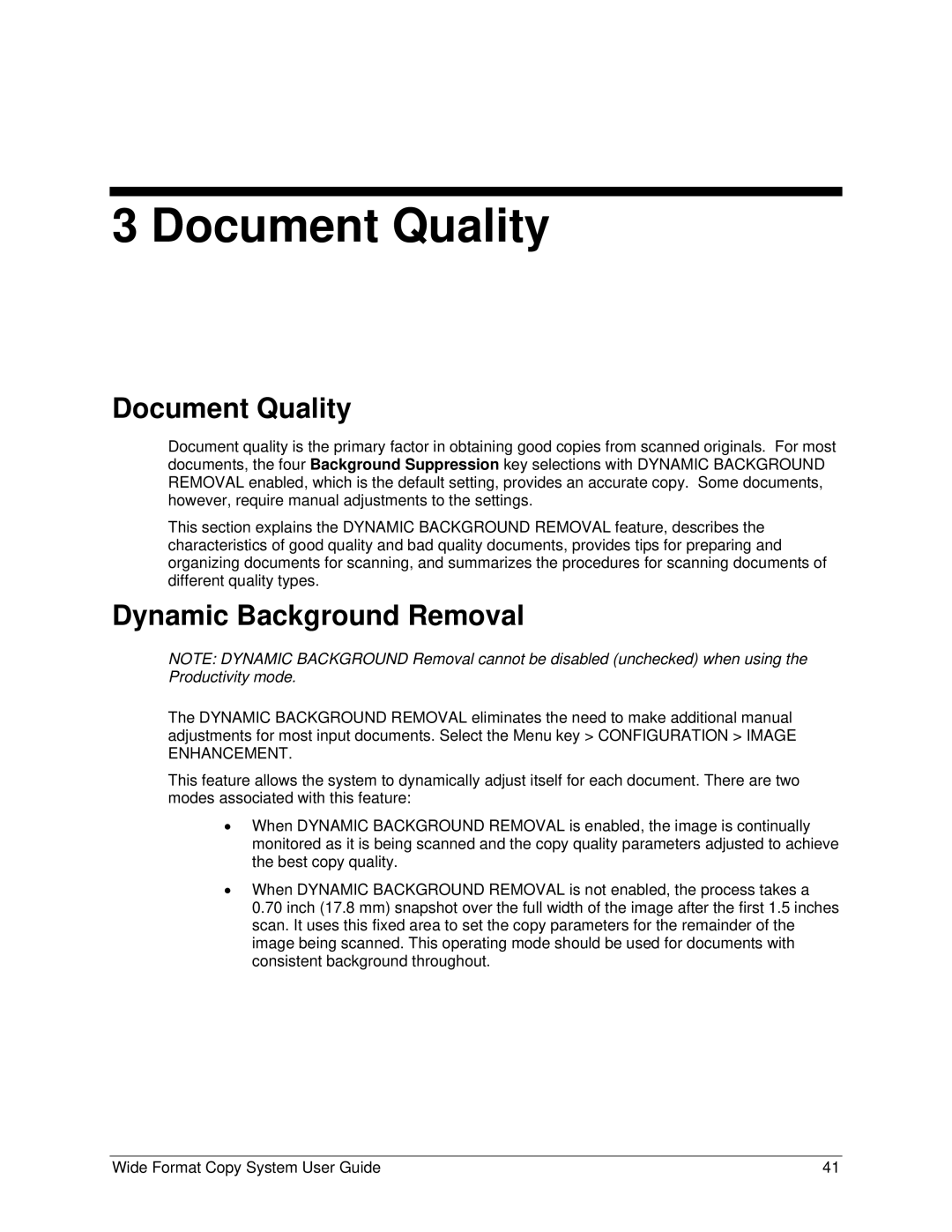 Xerox 5101, 6279 manual Document Quality, Dynamic Background Removal 