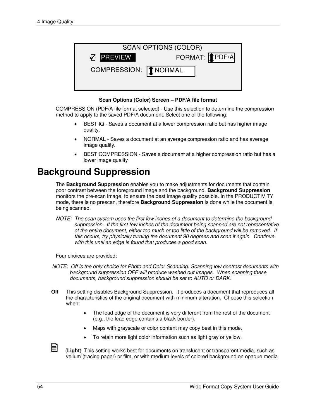 Xerox 6279, 5101 manual Background Suppression 